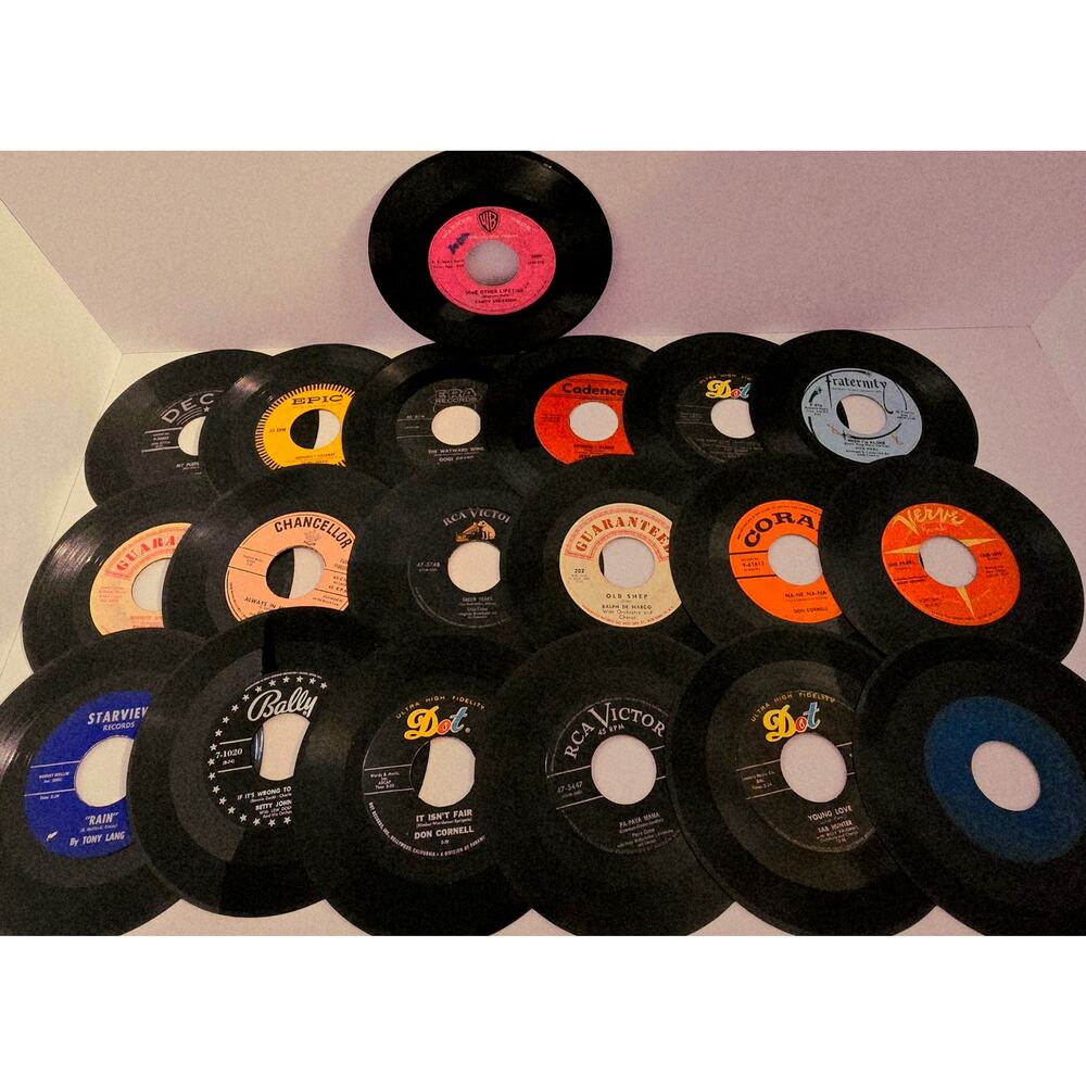 1950s 45 RPM Record Lot Pop Crooner G+ - VG+ Perry Como Tab Hunter Pat Boone